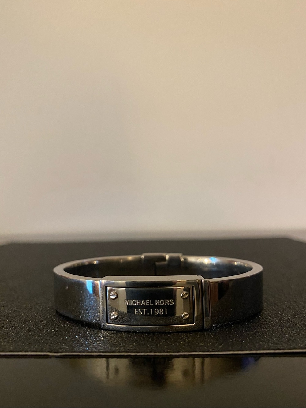 Michael Kors Men's Gunmetal Logo Bangle Bracelet